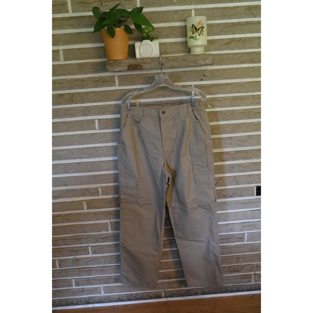 Mens 5.11 Tactical Khaki Tan Cargo Pants Size 34 X 32 utility work